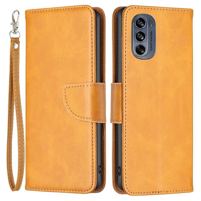 SKALO Motorola Moto G62 5G Plånboksfodral i PU-Läder - Ljusbrun