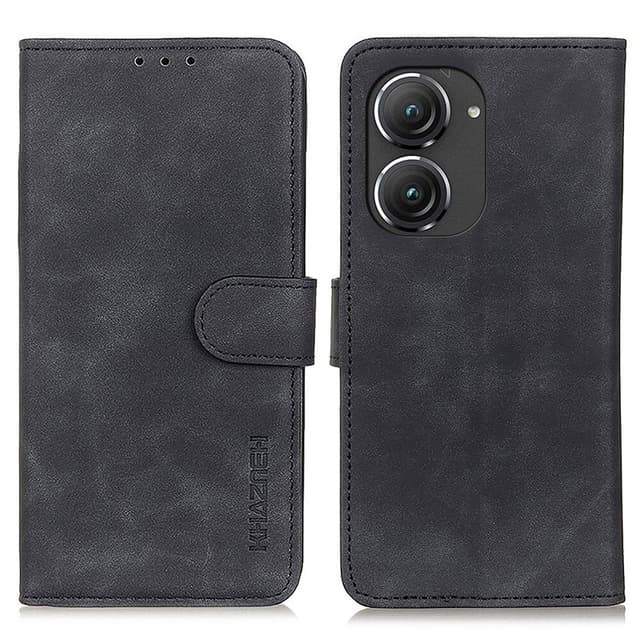 SKALO Asus Zenfone 9 5G KHAZNEH Pungetui i PU-læder - Sort