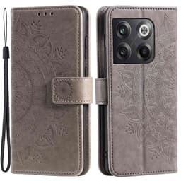SKALO OnePlus 10T 5G Mandala Flip Cover - Grå
