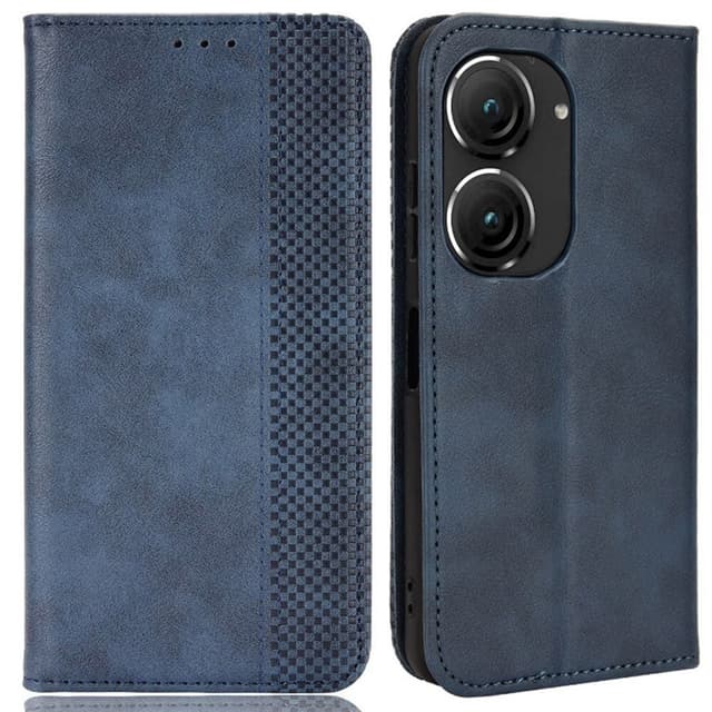 SKALO Asus Zenfone 9 5G Premium Pungetui med prægning - Blå