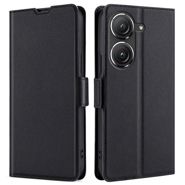 SKALO Asus Zenfone 9 5G Ultratynd Premium Wallet Case - Sort