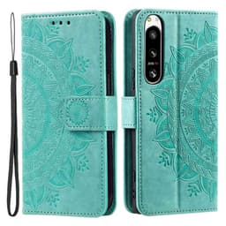 SKALO Sony Xperia 5 IV 5G Mandala Plånboksfodral - Turkos