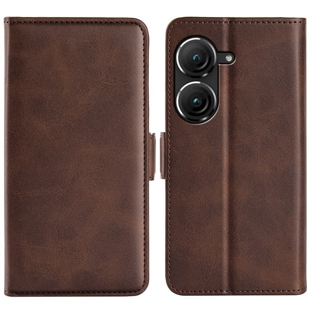 SKALO Asus Zenfone 9 5G Premium Plånboksfodral - Brun