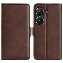 SKALO Asus Zenfone 9 5G Premium Wallet Lompakkokotelo - Ruskea