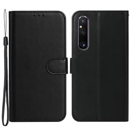 SKALO Sony Xperia 1 V Lompakkokotelo PU-nahkaa - Musta