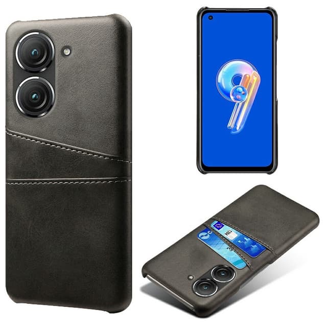 SKALO Asus Zenfone 9 5G PU-nahkainen Korttikotelo - Musta