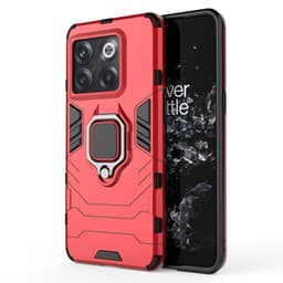 SKALO OnePlus 10T 5G Armor Hybridi metallirengas kuori - Punainen