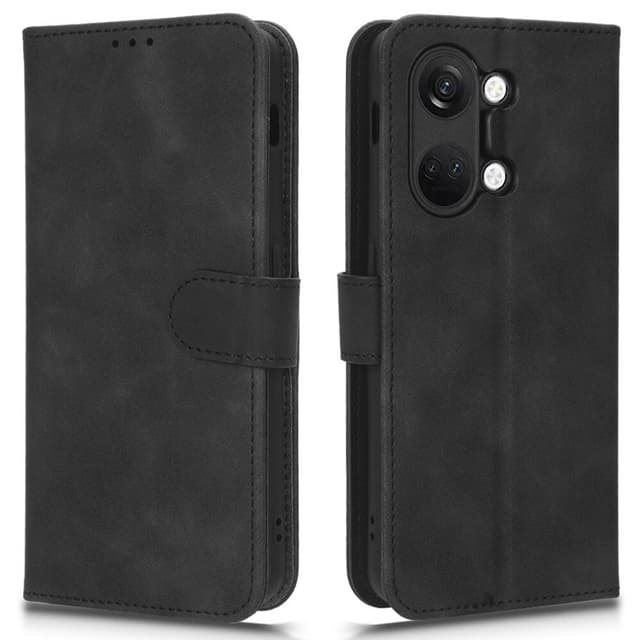 SKALO OnePlus Nord 3 5G / Ace 2V Matt PU Nahka lompakkokotelo - Musta