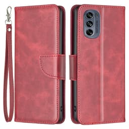 SKALO Motorola Moto G62 5G Lompakkokotelo PU-nahkaa - Punainen