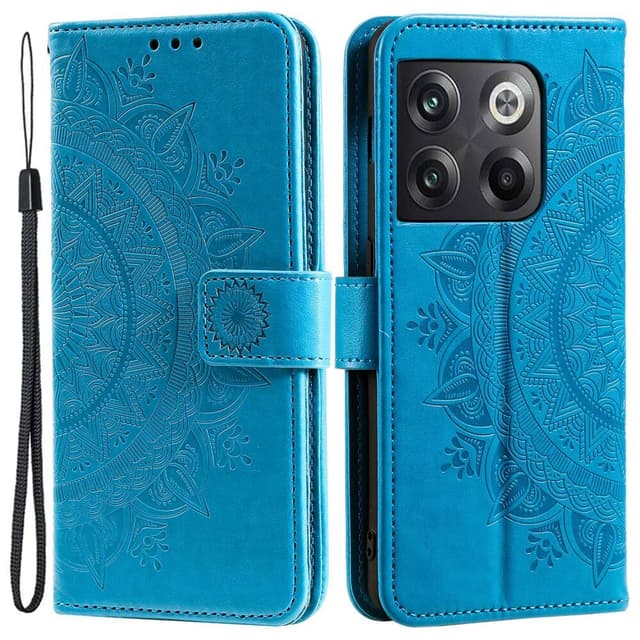 SKALO OnePlus 10T 5G Mandala Flip Cover - Blå
