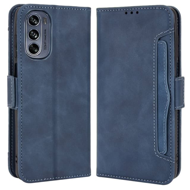 SKALO Motorola Moto G62 5G 6-lokeroa Lompakkokotelo - Sininen