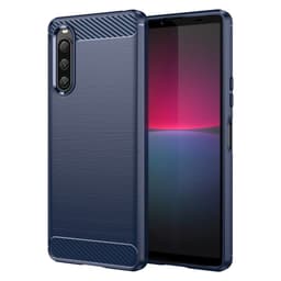 SKALO Sony Xperia 10 V Armor Carbon Stöttåligt TPU-skal - Blå