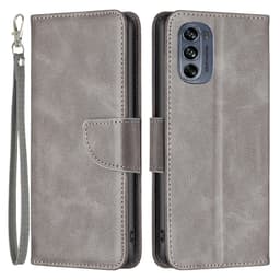 SKALO Motorola Moto G62 5G Flip Cover m. pung i PU-læder - Grå