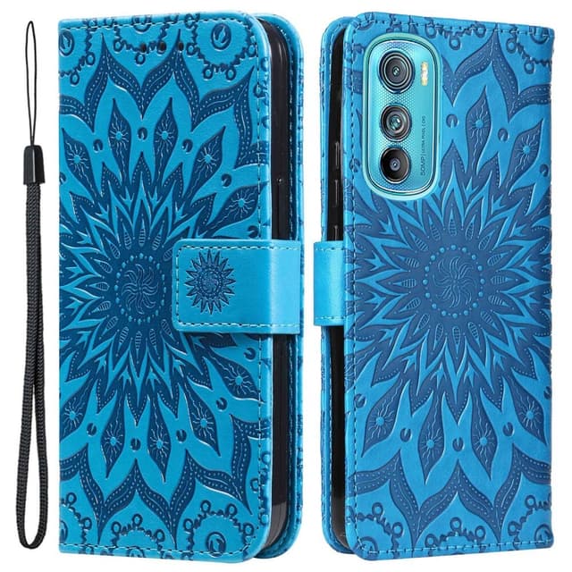 SKALO Motorola Edge 30 5G Mandala Flip Cover - Blå