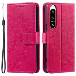SKALO Sony Xperia 5 IV 5G Mandala lompakkokotelo - Cerise