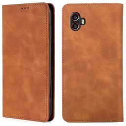 SKALO Samsung Xcover6 Pro 5G Slim Premium Plånbok - Ljusbrun