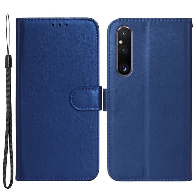 SKALO Sony Xperia 1 V Flip Cover m. pung i PU-læder - Blå