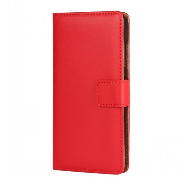 SKALO Nothing Phone (1) Flip Cover m. Pung i Ægte Læder - Rød