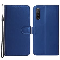 SKALO Sony Xperia 10 V Plånboksfodral i PU-Läder - Blå