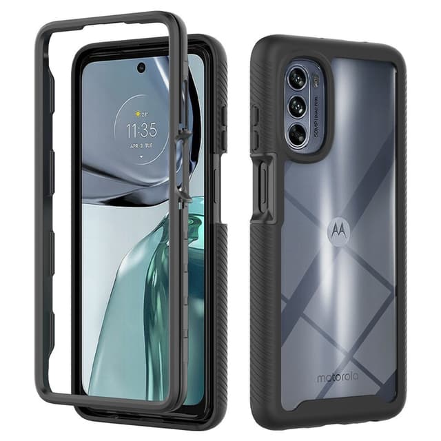 SKALO Motorola Moto G62 5G Stødsikker Clear Hybrid Cover - Sort