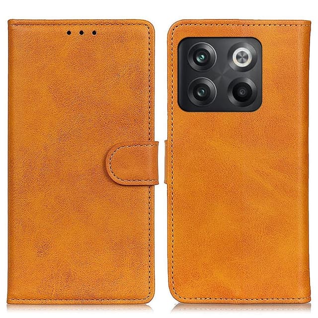 SKALO OnePlus 10T 5G Plånboksfodral i PU-Läder - Brun