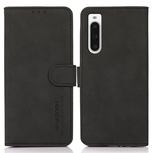SKALO Sony Xperia 10 V KHAZNEH Plånboksfodral i PU-Läder - Svart