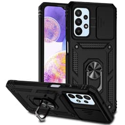 SKALO Samsung A23 5G Armor hybridi metallirengas kameran liukusäädin - - Musta