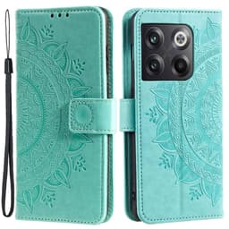 SKALO OnePlus 10T 5G Mandala lompakkokotelo - Turkoosi