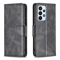 SKALO Samsung A23 5G Flip Cover m. pung i PU-læder - Sort