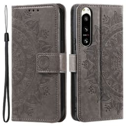 SKALO Sony Xperia 5 IV 5G Mandala Plånboksfodral - Grå