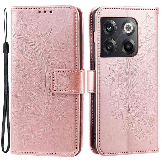 SKALO OnePlus 10T 5G Mandala Plånboksfodral - Roséguld