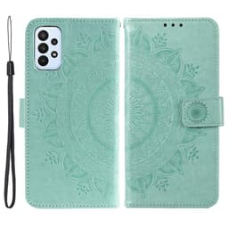 SKALO Samsung A23 5G Mandala Flip Cover - Turkis