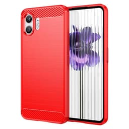 SKALO Nothing Phone (2) Armor Carbon Iskunkestävä TPU suojakuori - Punainen