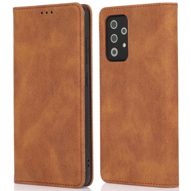 SKALO Samsung A23 5G Slim Premium Flip Cover - Brun