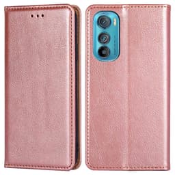 SKALO Motorola Edge 30 5G Plånboksfodral i PU-Läder - Roséguld