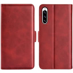 SKALO Sony Xperia 10 V Premium Plånboksfodral - Röd