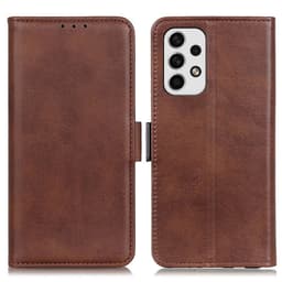 SKALO Samsung A23 5G Plånboksfodral i PU-Läder - Brun