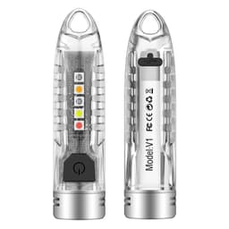 INF LED lommelygte multifunktionel IPX6 vandtæt mini nøglering Hvid