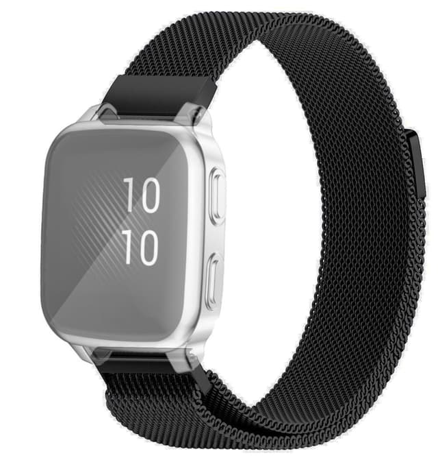 SKALO Milanese Loop till Garmin Venu Sq/Sq Music - Svart