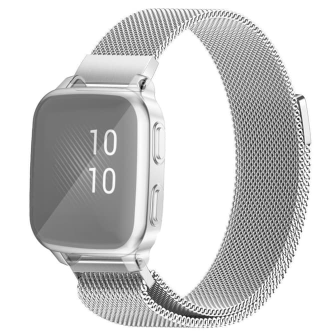 SKALO Milanese Loop til Garmin Venu Sq/Sq Music - Sølv