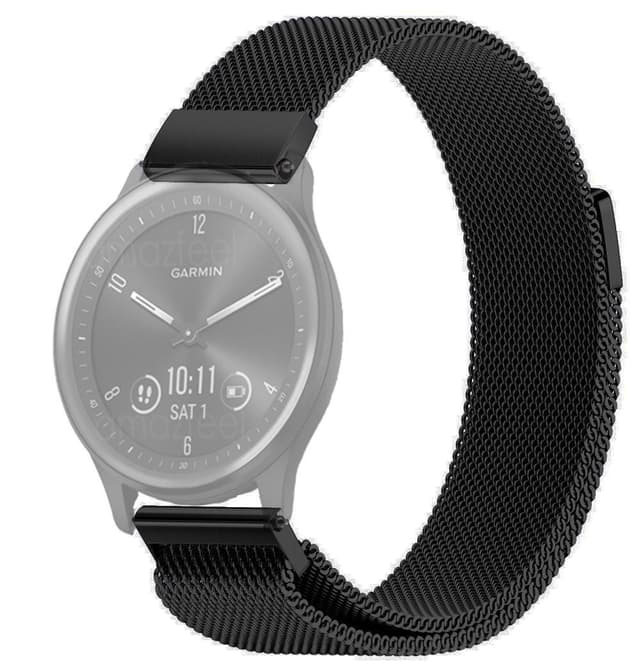 SKALO Milanese Loop to Garmin Vivomove Sport/Style/Luxe - Musta