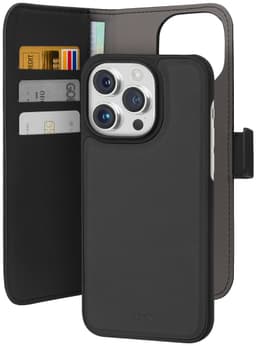 Puro 2in1 iPhone 15 Pro plånboksfodral (svart)