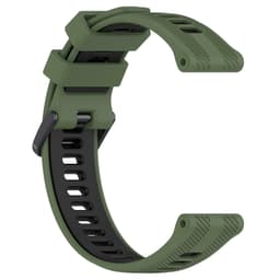 Silikone tofarvet armbåndsurrem til Garmin Forerunner 965/955/945/745 Grøn