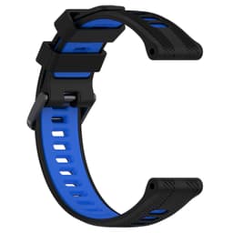 Silikone tofarvet armbåndsurrem til Garmin Forerunner 965/955/945/745 Blå