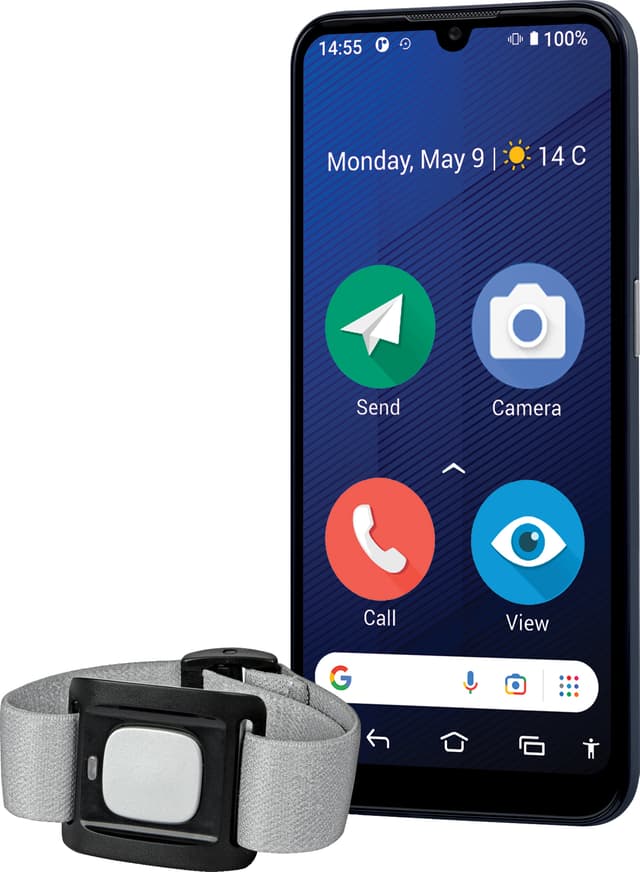 Doro 8210 4/64GB smartphone med Alarm Trigger (blå)