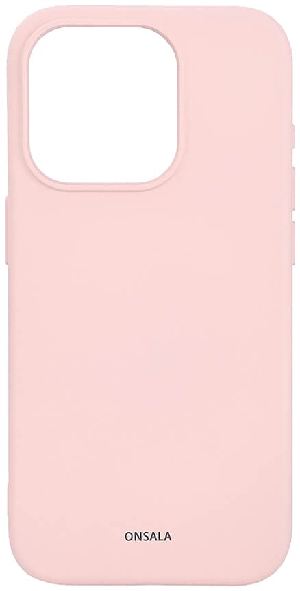 Onsala iPhone 15 Pro silikonskal (rosa)