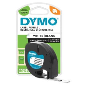 DYMO LetraTAG plasttejp, vit, 12mm, 4m (91221)