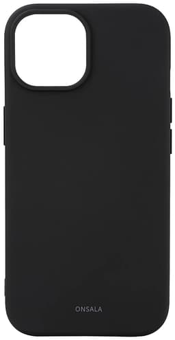 Onsala iPhone 15 silikoneetui (sort)