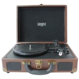 Groove Bärbar Skivspelare (brun)