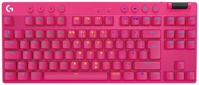 Logitech G PRO X TKL Lightspeed Tactile trådløst gamingtastatur (rosa)